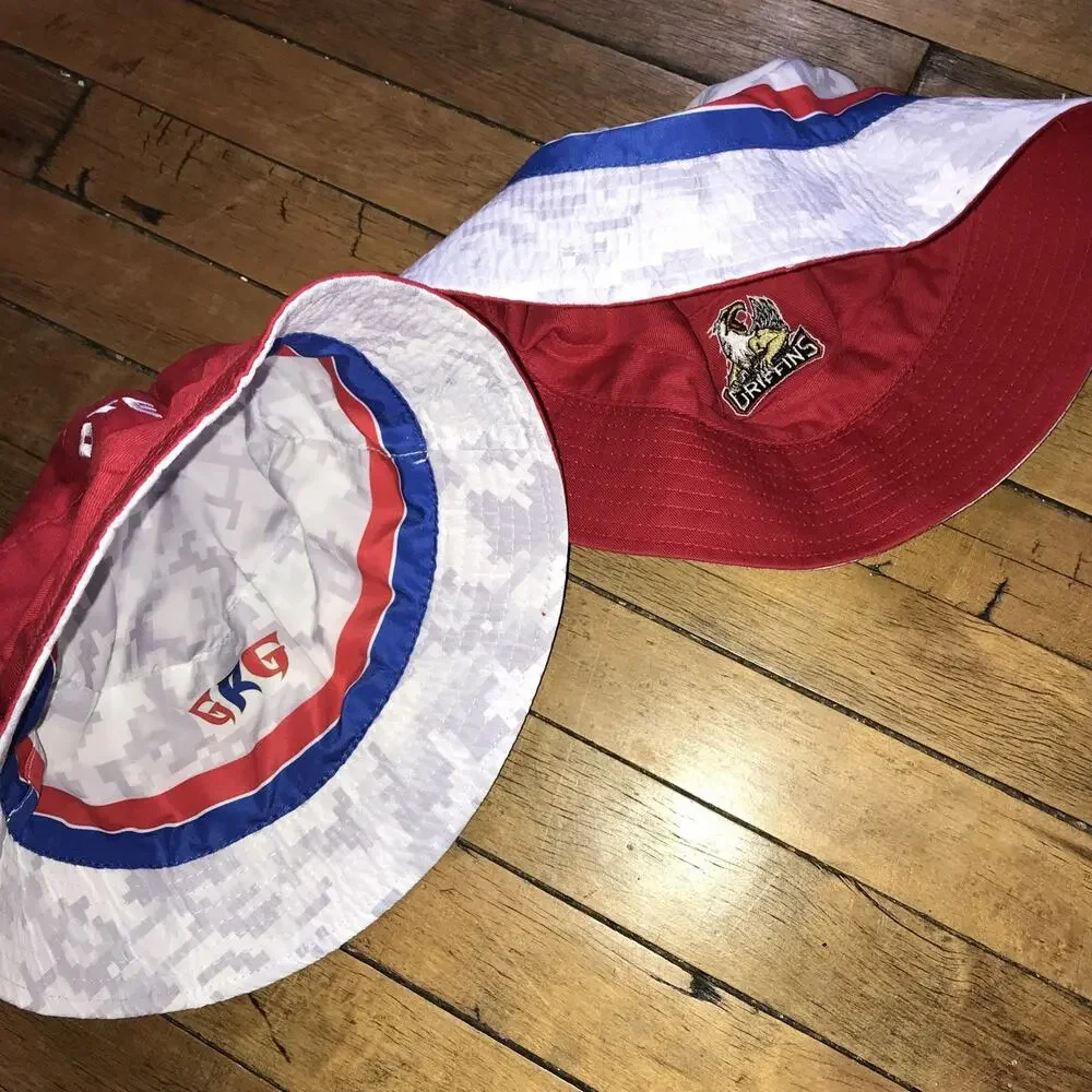 Grand Rapids Griffins Reversible Bucket‎ Hat EUC Red/White